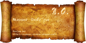 Nusser Oxána névjegykártya